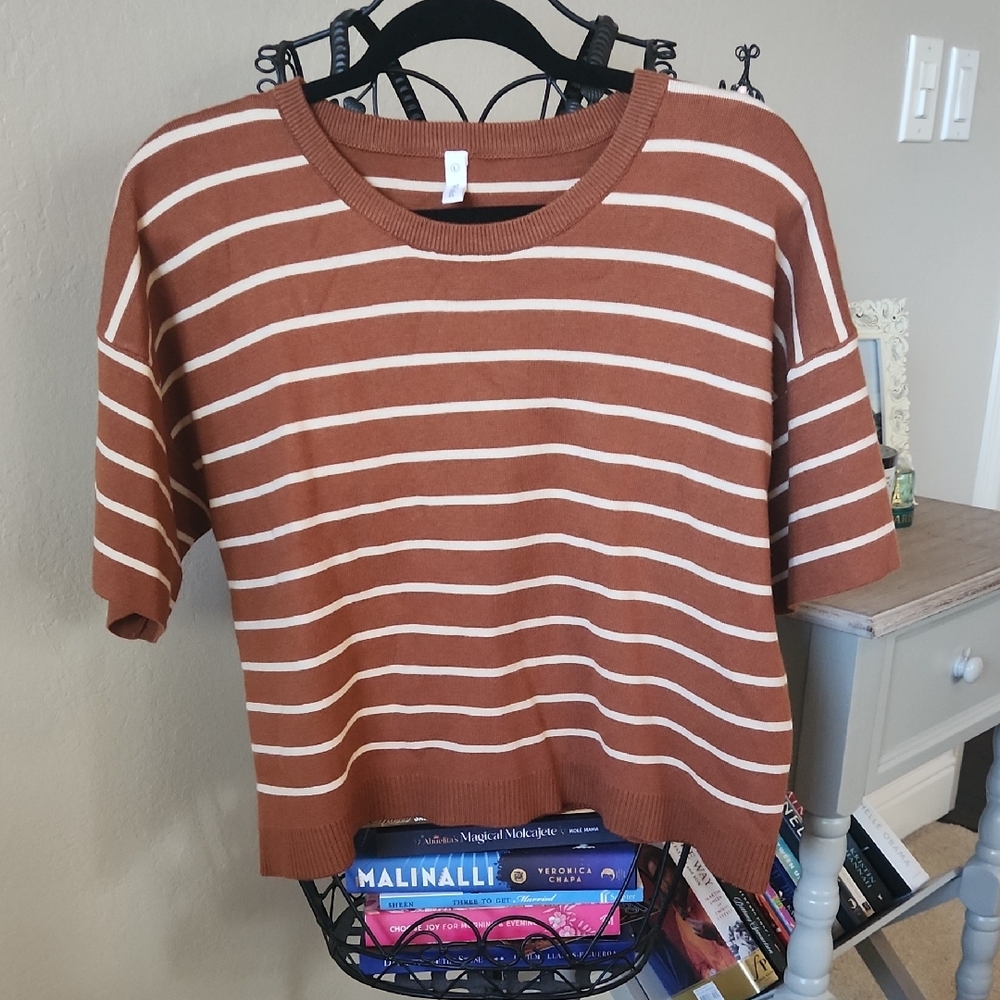 Wishlist Brown and White Striped Sweater